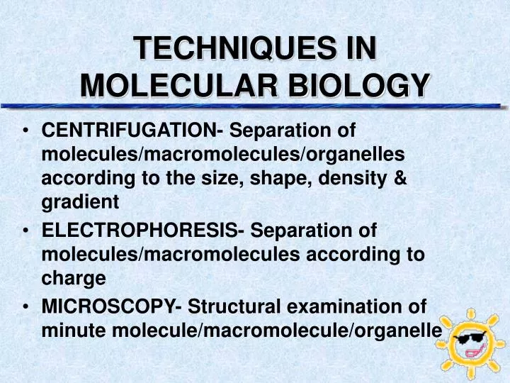 techniques in molecular biology