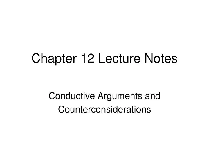 chapter 12 lecture notes
