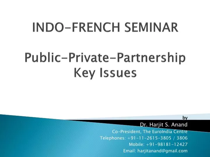 indo french seminar public private partnership key issues
