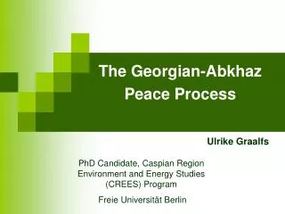 The Georgian-Abkhaz Peace Process