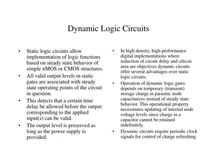 dynamic logic circuits
