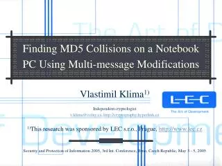 Finding MD5 Collisions on a Notebook PC Using Multi-message Modifications