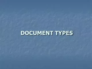 DOCUMENT TYPES