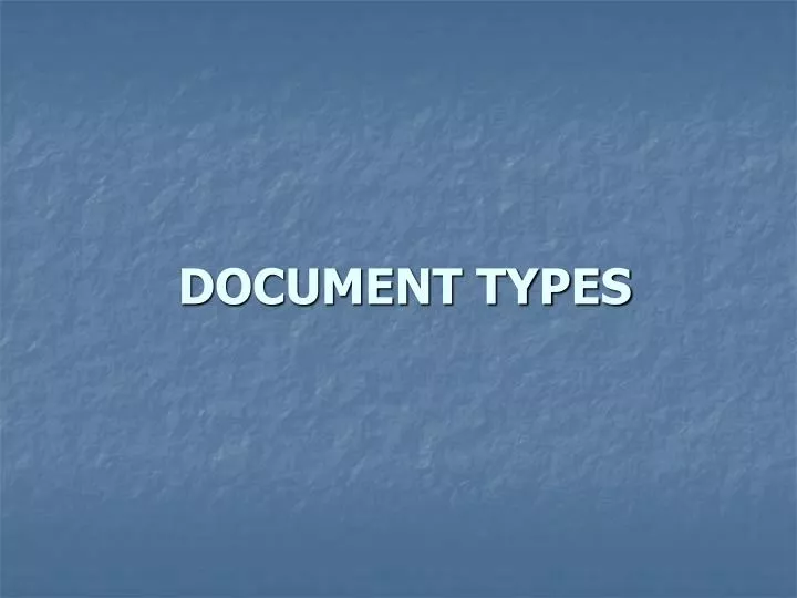 document types