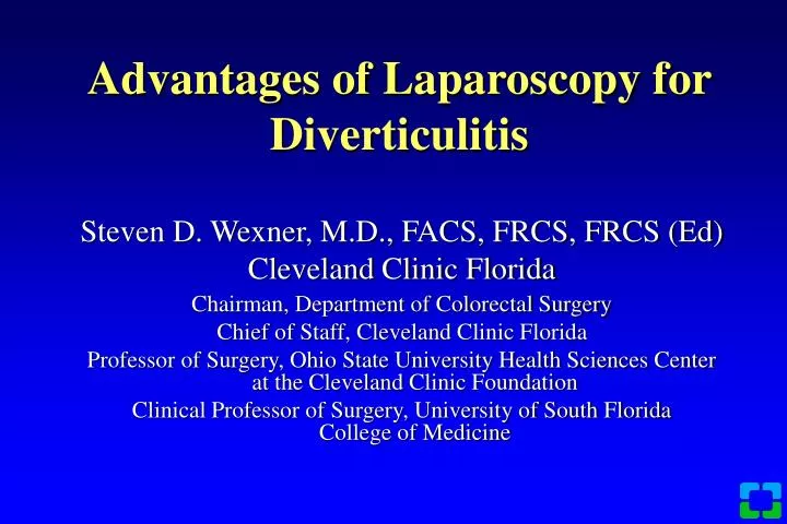advantages of laparoscopy for diverticulitis