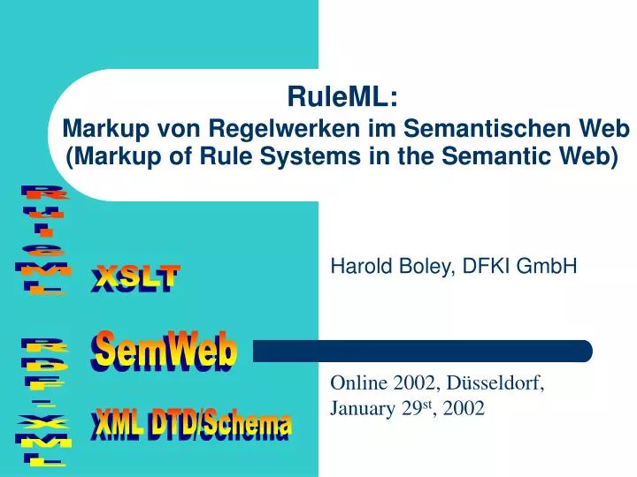 ruleml markup von regelwerken im semantischen web markup of rule systems in the semantic web