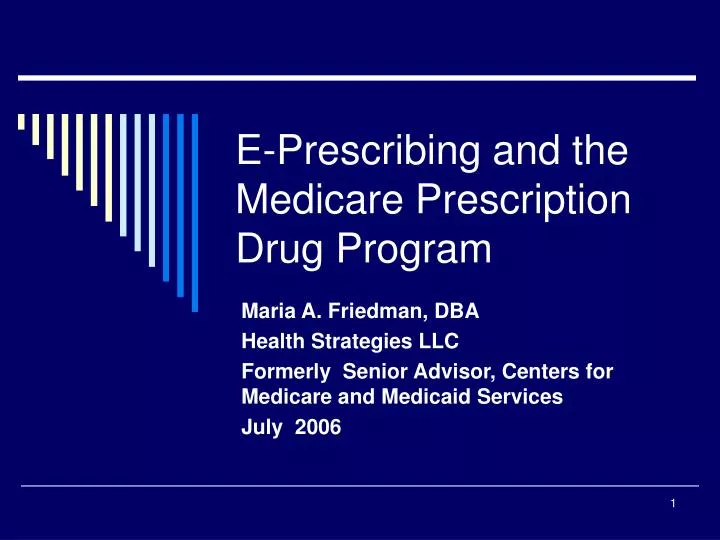 e prescribing and the medicare prescription drug program
