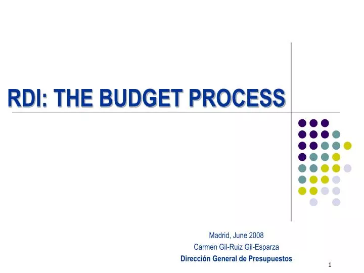 rdi the budget process
