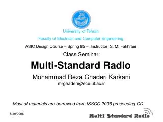 Multi-Standard Radio