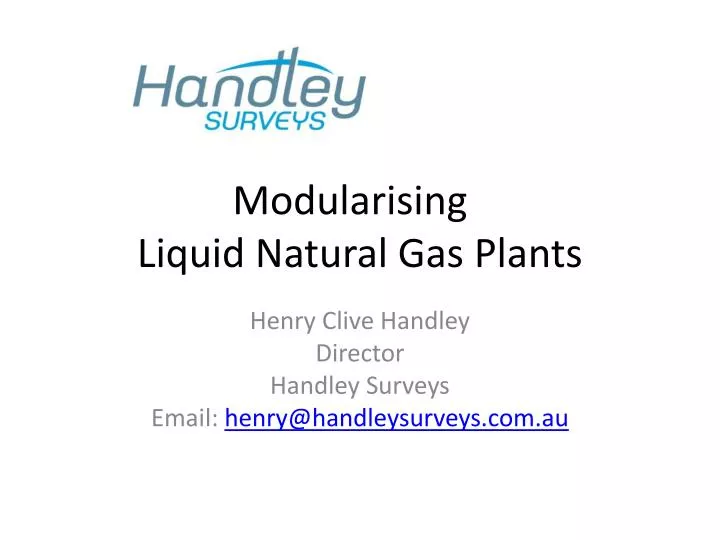 modularising liquid natural gas plants