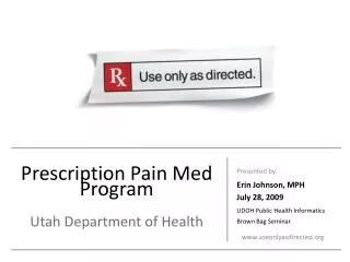 prescription pain med program utah department of health