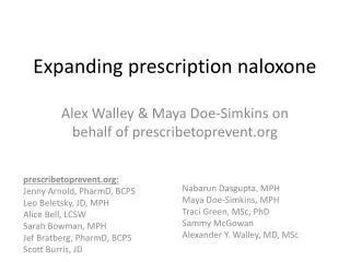 Expanding prescription naloxone