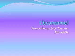 l conomie