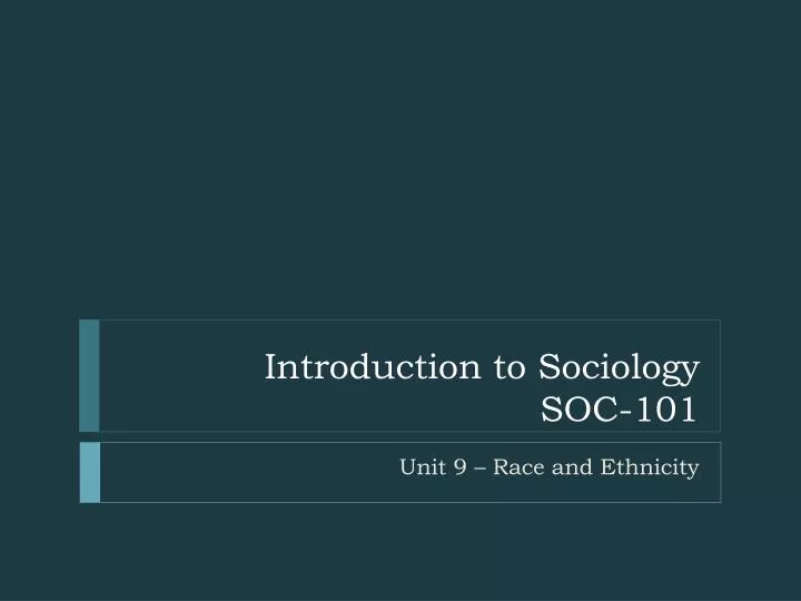 introduction to sociology soc 101