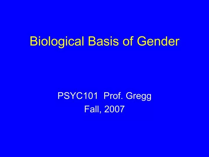 biological basis of gender