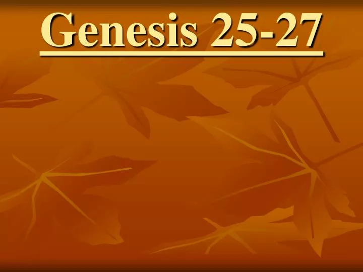 genesis 25 27
