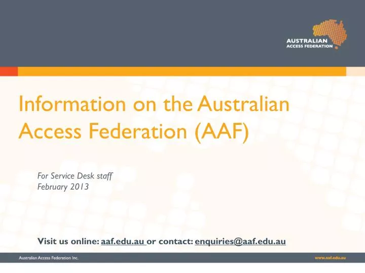 information on the australian access federation aaf