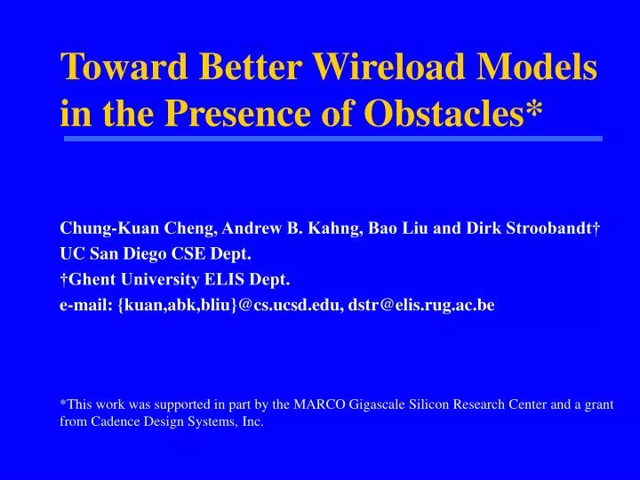 toward better wireload models in the presence of obstacles