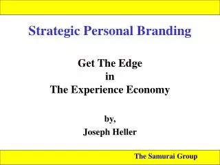 Strategic Personal Branding