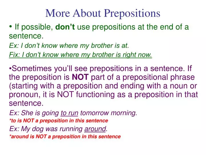 more about prepositions