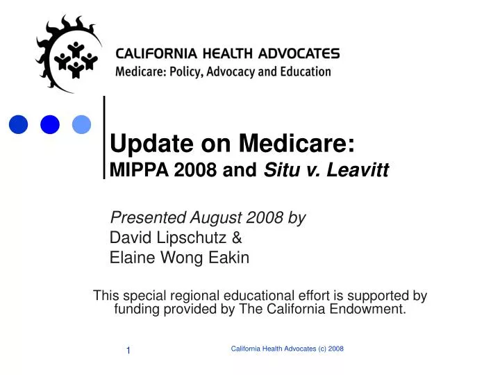 update on medicare mippa 2008 and situ v leavitt