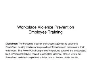 Workplace Violence Prevention Employee Training