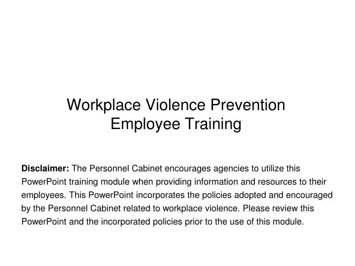 workplace violence prevention employee training