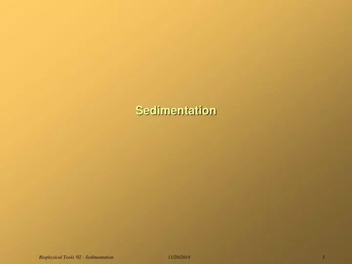 sedimentation