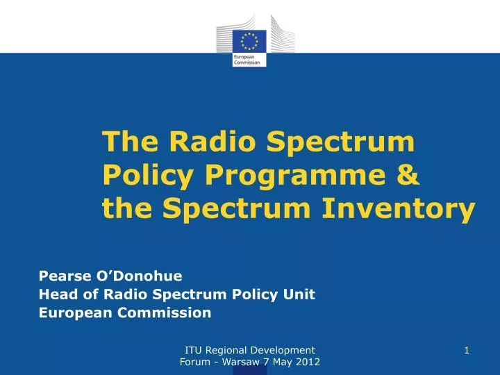 the radio spectrum policy programme the spectrum inventory