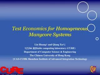 Test Economics for Homogeneous Manycore Systems