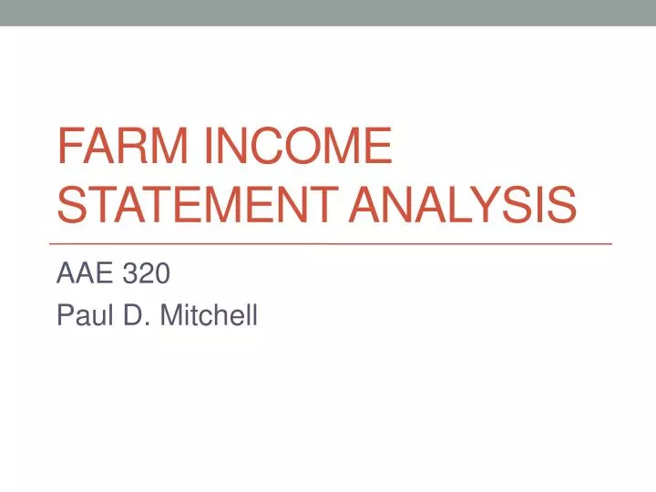 farm income statement analysis