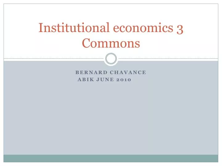 institutional economics 3 commons