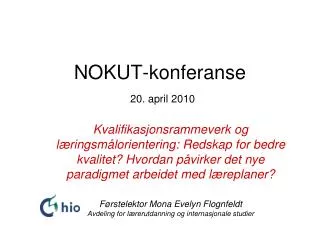 nokut konferanse 20 april 2010