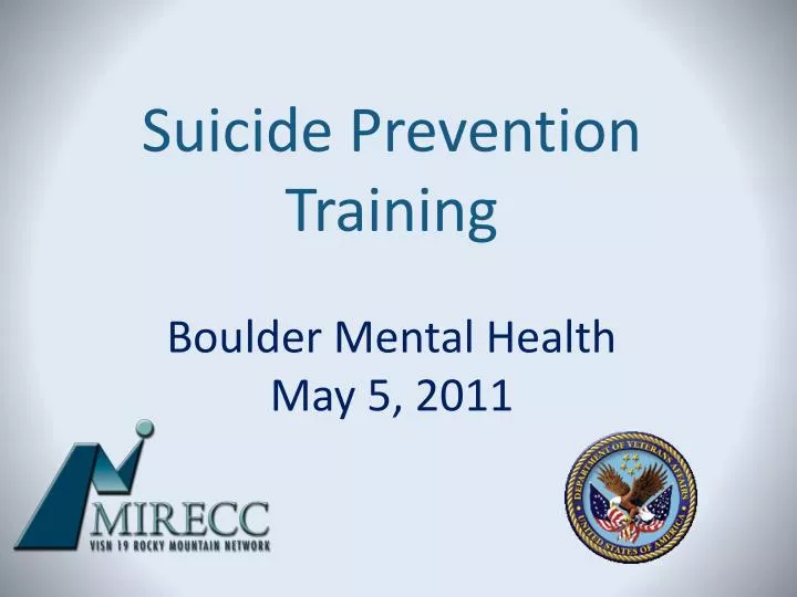 suicide prevention training boulder mental health may 5 2011