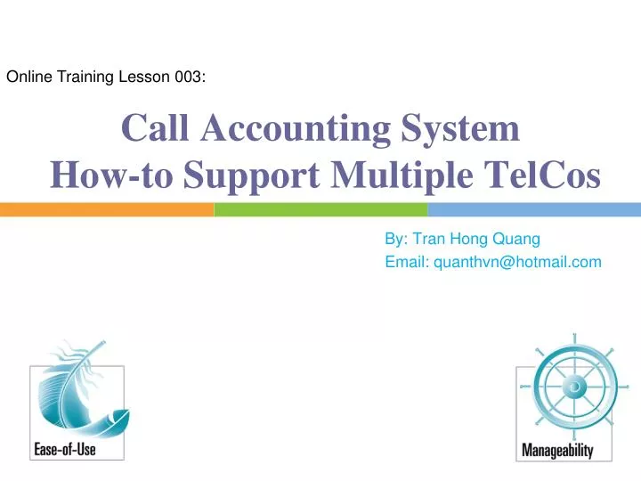call accounting system how to support multiple telcos
