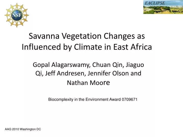 savanna vegetation changes as influenced by climate in east africa