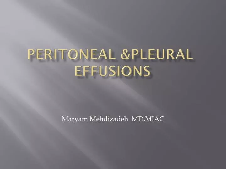 peritoneal pleural effusions