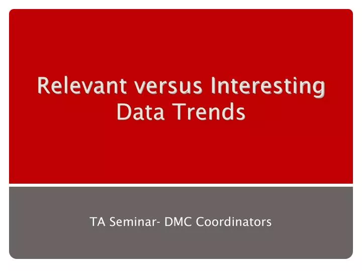 relevant versus interesting data trends