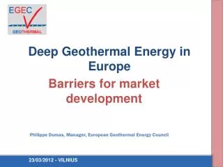 Deep Geothermal Energy in Europe