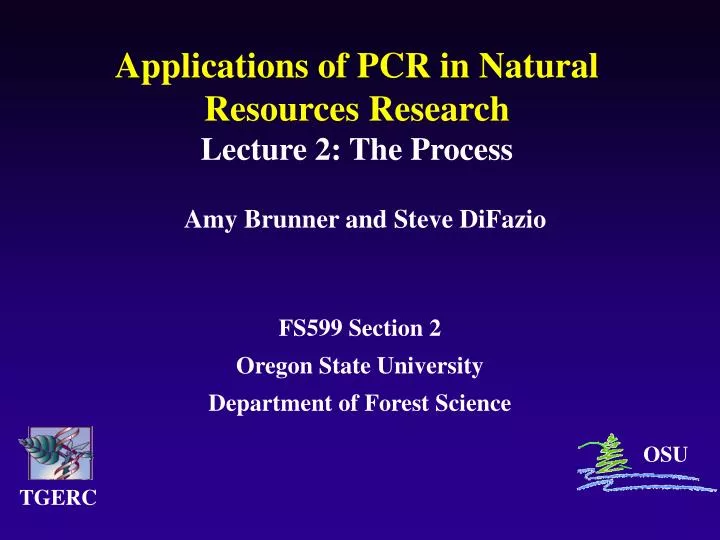 applications of pcr in natural resources research lecture 2 the process
