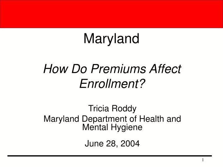 maryland how do premiums affect enrollment