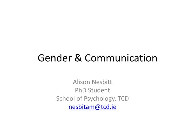 gender communication