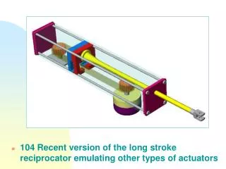 104 Recent version of the long stroke reciprocator emulating other types of actuators