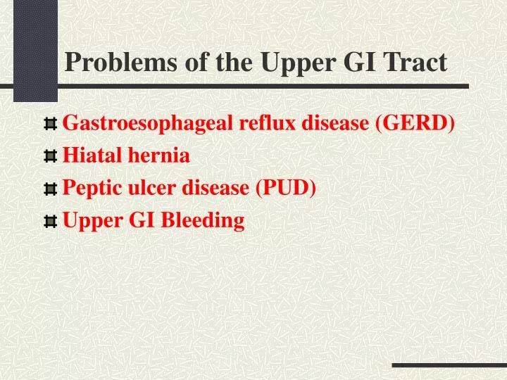 problems of the upper gi tract