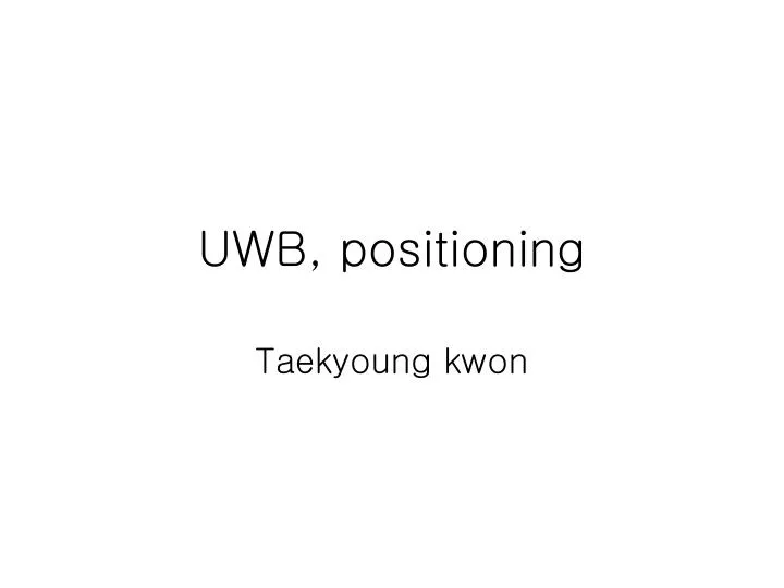 uwb positioning