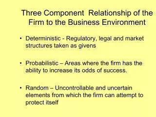 Three Component Relationship of the Firm to the Business Environment