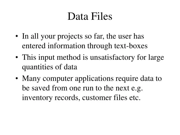 data files