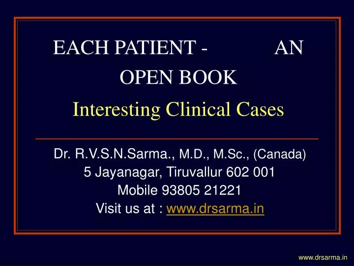 each patient an open book interesting clinical cases