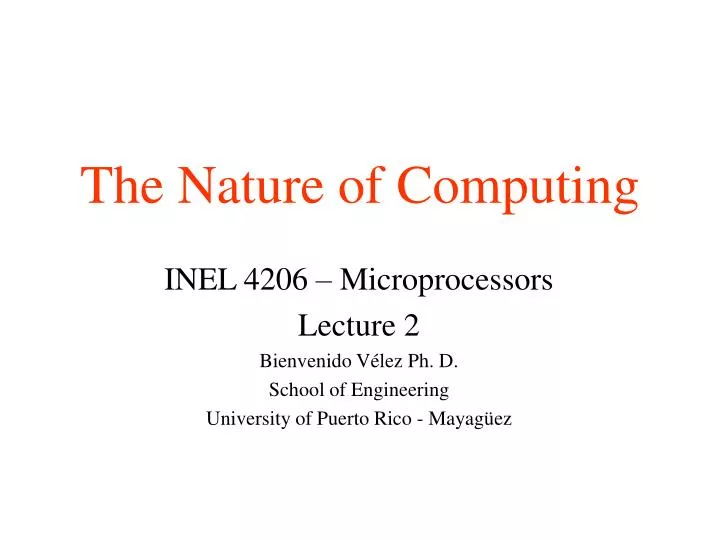 the nature of computing