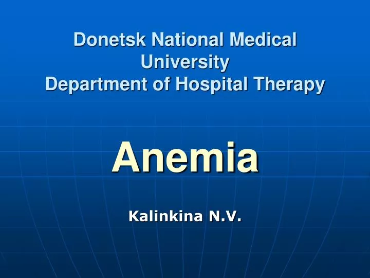 donetsk national medical university department of hospital therapy anemia